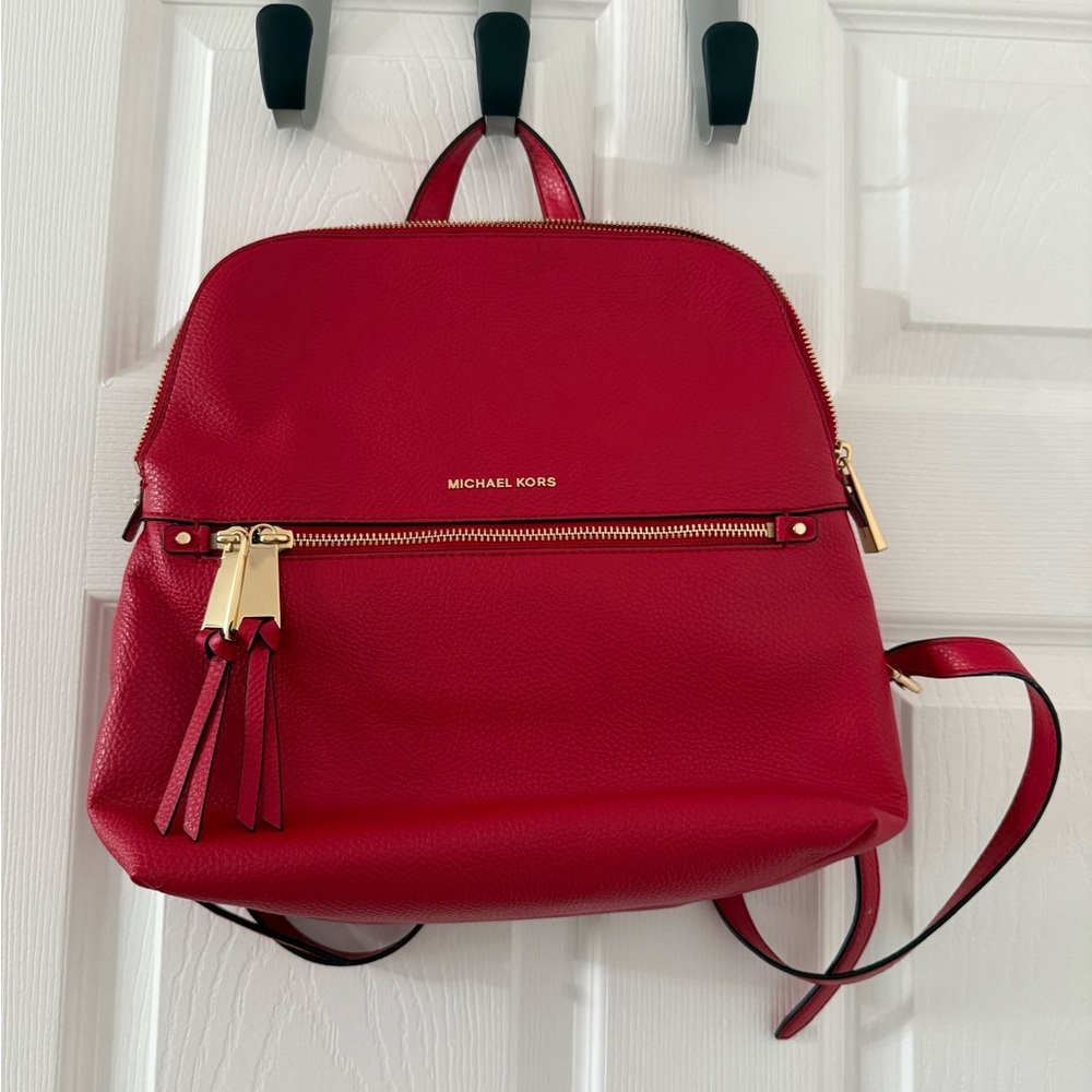 Michael Kors Red Backpack